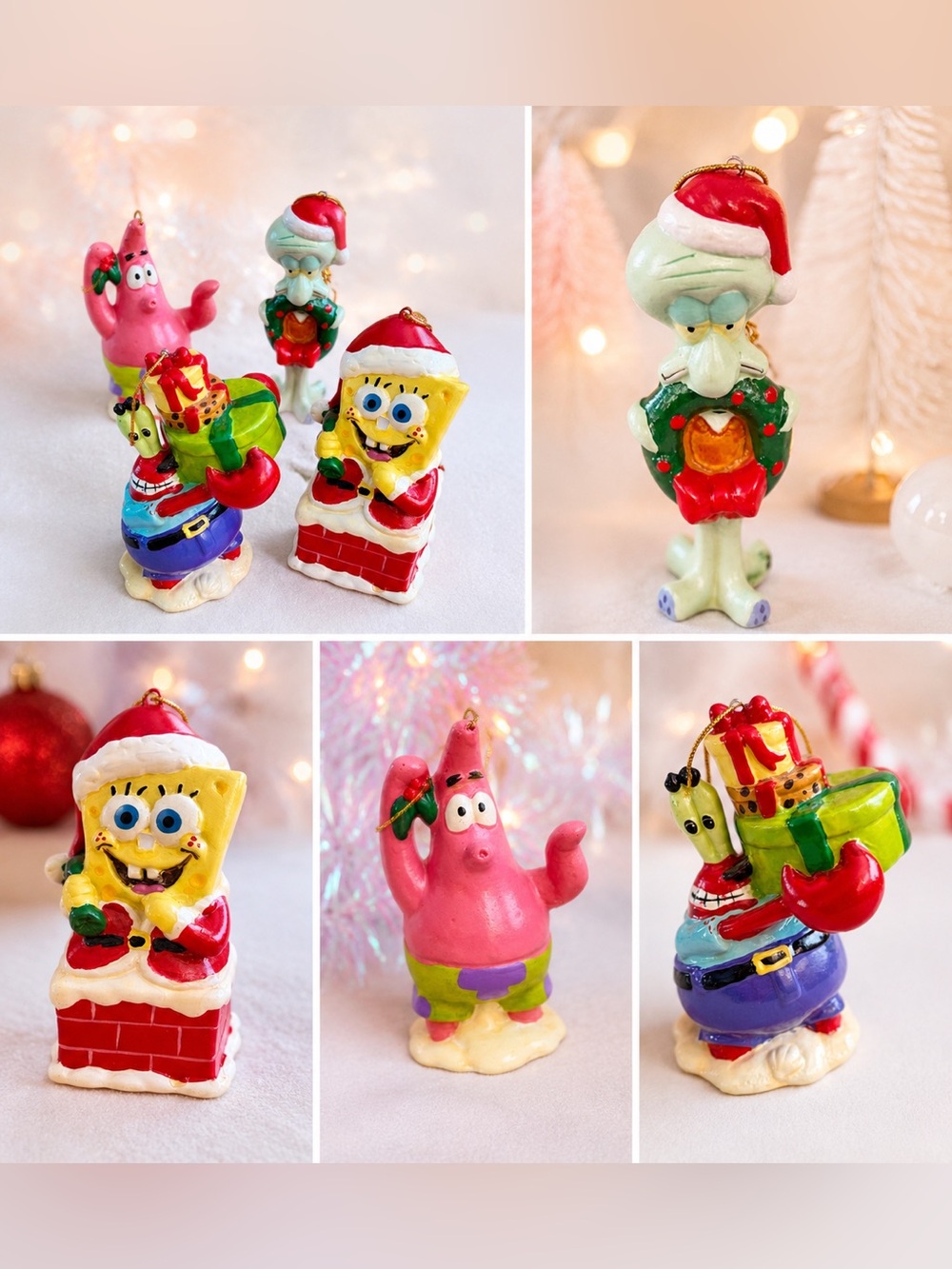 2004 NICK SPONGEBOB SQUAREPANTS - LE Porcelain Ornament Set KURT SADLER